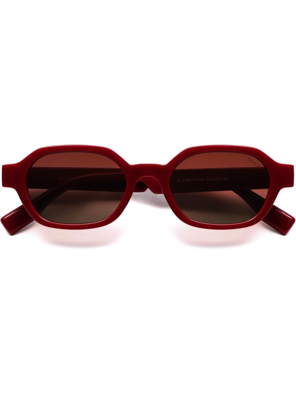 Unisex Red Carbon Retro Classic Polarized Hexagonal Rectangle Sunglasses